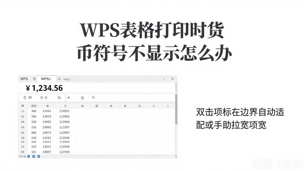 财务对账打印货币符号问题_WPS表格货币格式打印无符号_wps 打印货币数字