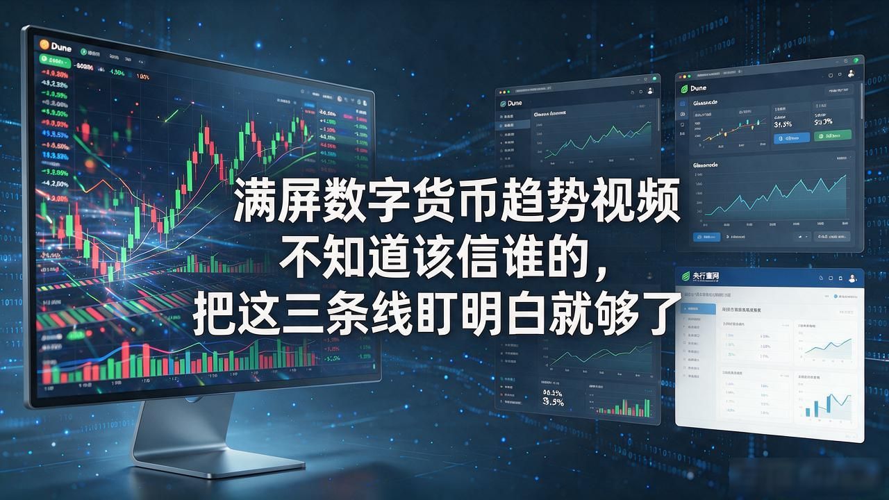 满屏数字货币趋势视频不知道该信谁的，把这三条线盯明白就够了