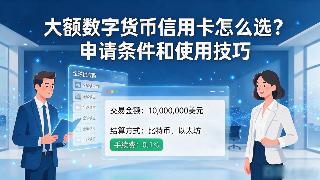 大额数字货币信用卡怎么选？申请条件和使用技巧