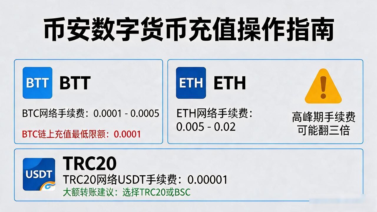 币安数字货币充值怎么操作？法币还是链上转账，手续费多少