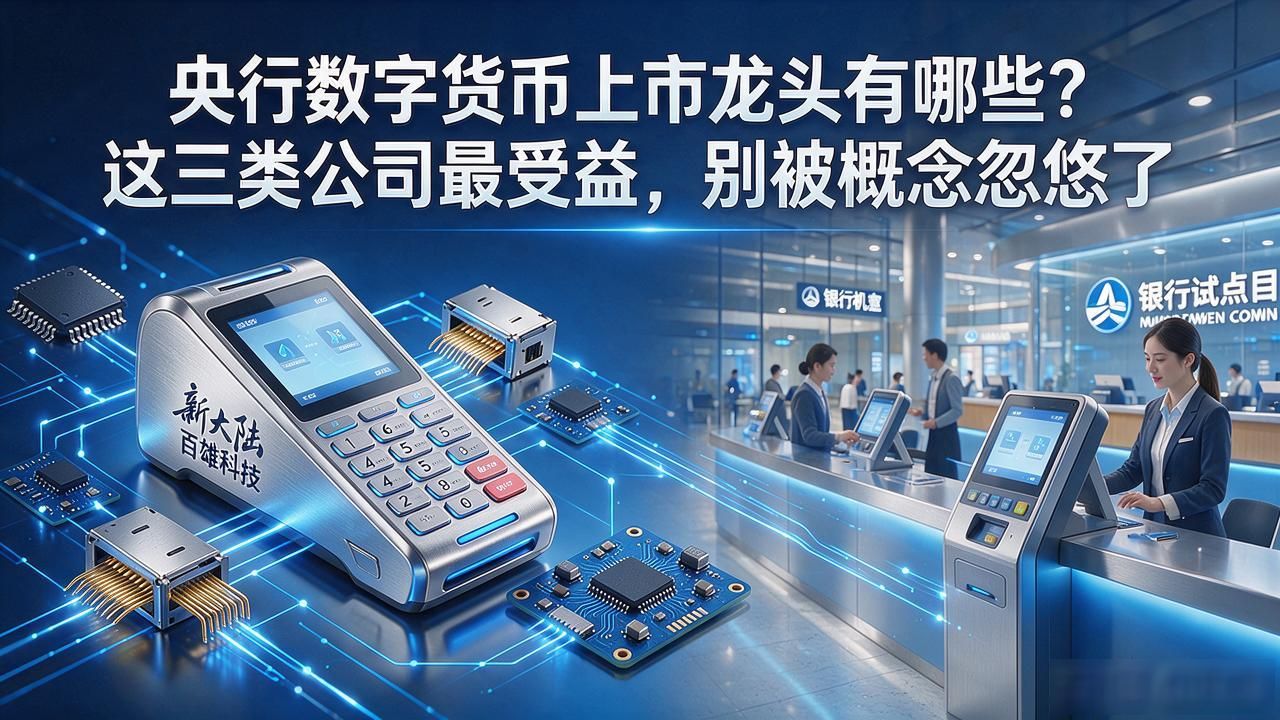 央行数字货币上市龙头有哪些？这三类公司最受益，别被概念忽悠了