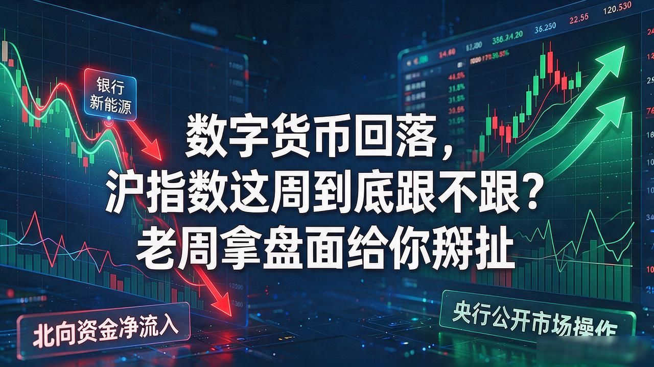 数字货币回落，沪指数这周到底跟不跟？老周拿盘面给你掰扯