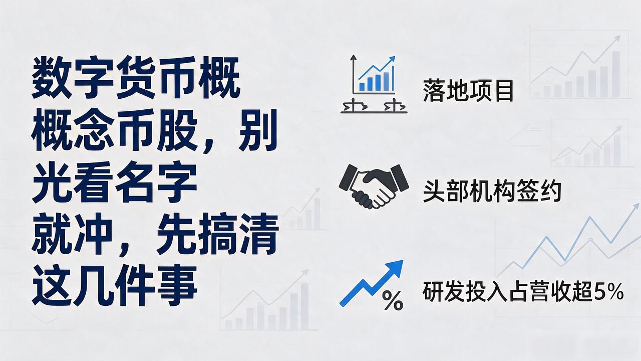 数字货币概念币股，别光看名字就冲，先搞清这几件事