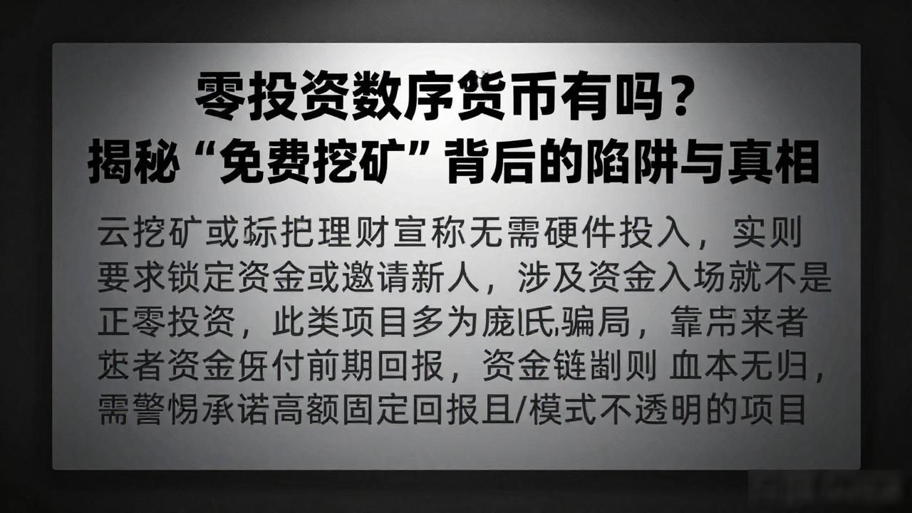零投资数字货币有吗？揭秘“免费挖矿”背后的陷阱与真相