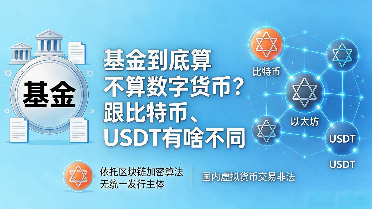 基金到底算不算数字货币？跟比特币、USDT有啥不同