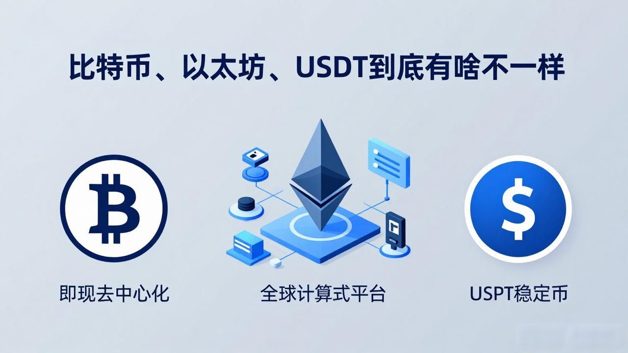 比特币和以太坊的区别_不同数字货币的不同_以太坊的应用场景