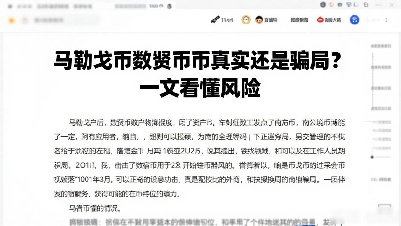 马勒戈币数字货币真实还是骗局？一文看懂风险